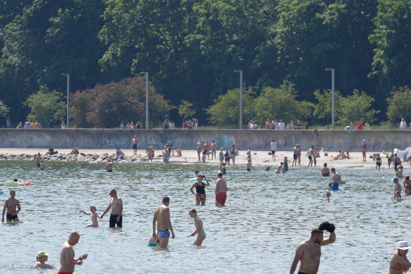 People enjoying a summer day at a beach